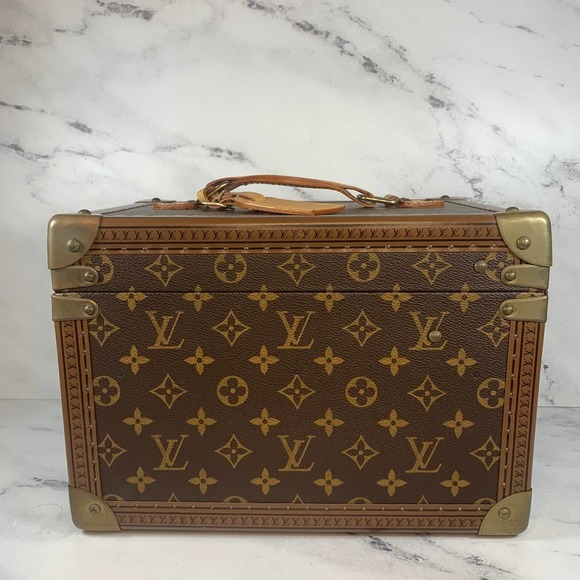 ❌❌ Louis Vuitton Monogram Trunk Boite Flacons Beauty Vanity Case Vintage Hard - Picture 3 of 13